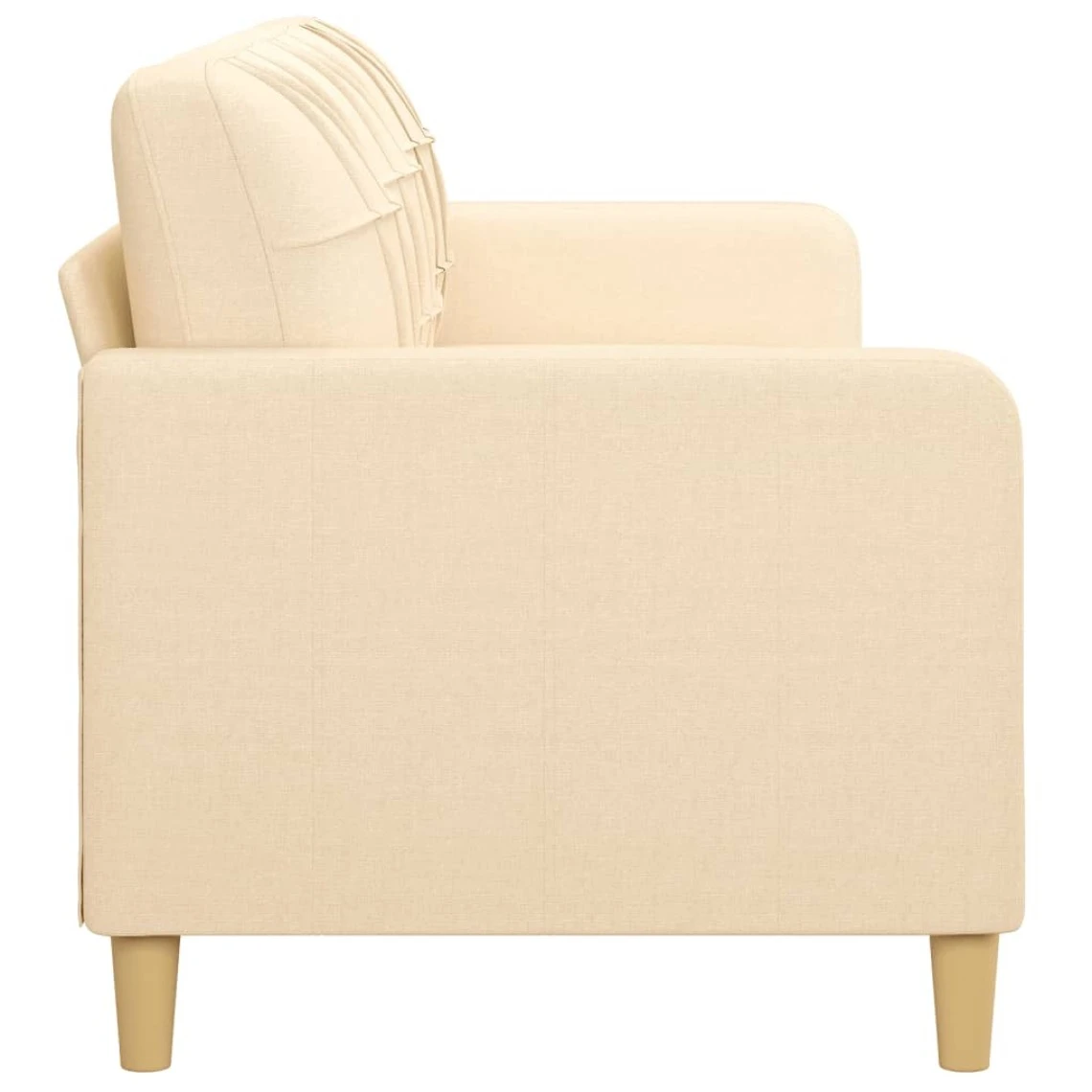 VidaXL Canapé à 3 Places Crème 210 Cm Tissu 5 VidaXL Canapé à 3 Places Crème 210 Cm Tissu – Image 3
