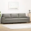 VidaXL Canapé à 3 Places Gris Clair 210 Cm Velours