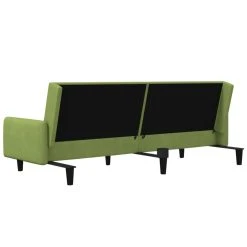 VidaXL Canapé-lit à 2 Places Avec Repose-pied Vert Clair Velours -Vente-unique shop vidaxl canape lit a 2 places avec repose pied vert clair v 12662930 1072834 34 1140x1140