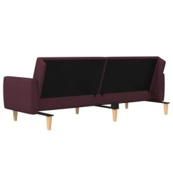 VidaXL Canapé-lit à 2 Places Avec Repose-pied Violet Tissu -Vente-unique shop vidaxl canape lit a 2 places avec repose pied violet tissu 14105256 39290896 1140x1140