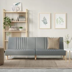 VidaXL Canapé-lit à Gris Clair Tissu