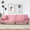 VidaXL Canapé-lit Avec Accoudoirs Rose Velours