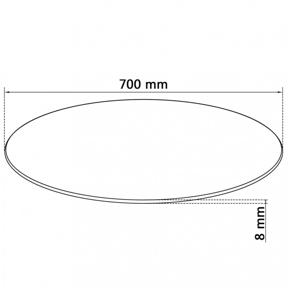 VidaXL Dessus De Table Ronde En Verre Trempé 700 Mm 6 VidaXL Dessus De Table Ronde En Verre Trempé 700 Mm – Image 4