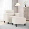 VidaXL Fauteuil Avec Repose-pied Crème 60 M Similicuir -Vente-unique shop vidaxl fauteuil avec repose pied creme 60 m similicuir 13698534 37777898 1140x1140