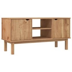VidaXL Meuble TV OTTA 113,5x43x57 Cm Bois De Pin Massif -Vente-unique shop vidaxl meuble tv 1135x43x57 cm bois de pin massif 13506368 36997184 1140x1140