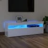 VidaXL Meuble TV Avec Lumières LED Blanc Brillant 120x35x40 Cm