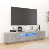 VidaXL Meuble TV Avec Lumières LED Gris Béton 180x35x40 Cm -Vente-unique shop vidaxl meuble tv avec lumieres led gris beton 180x35x40 cm 11937066 31609572 1140x1140