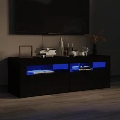 VidaXL Meuble TV Avec Lumières LED Noir Brillant 120x35x40 Cm