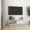 VidaXL Meuble TV Blanc 110x30x33,5 Cm Bois De Pin Massif