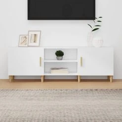 VidaXL Meuble TV Blanc 150x30x50 Cm Bois D'ingénierie