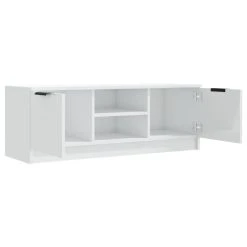 VidaXL Meuble TV Blanc Brillant 102x35x36,5 Cm Bois D'ingénierie -Vente-unique shop vidaxl meuble tv blanc brillant 102x35x365 cm bois dingenierie 12943906 35049742 1140x1140