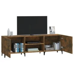 VidaXL Meuble TV Chêne Fumé 150x30x50 Cm Bois D'ingénierie -Vente-unique shop vidaxl meuble tv chene fume 150x30x50 cm bois dingenierie 13592728 37321580 1140x1140