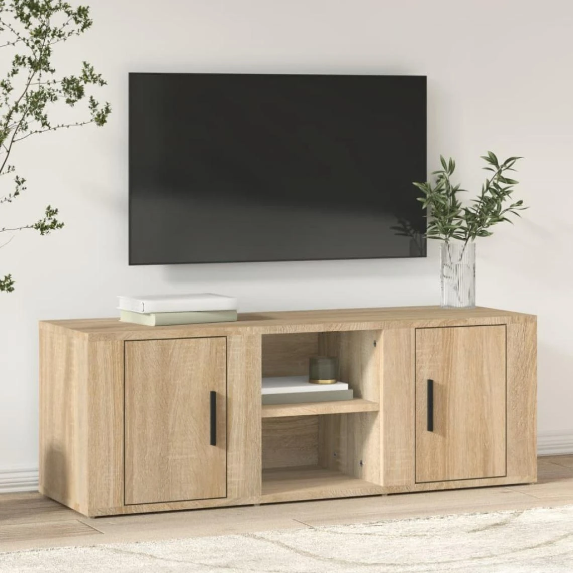 VidaXL Meuble TV Chêne Sonoma 100x31,5x35 Cm Bois D'ingénierie 3 VidaXL Meuble TV Chêne Sonoma 100x31,5x35 Cm Bois D'ingénierie
