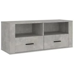 VidaXL Meuble TV Gris Béton 100x35x40 Cm Bois D'ingénierie -Vente-unique shop vidaxl meuble tv gris beton 100x35x40 cm bois dingenierie 13694164 37756106 1140x1140