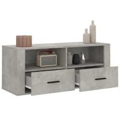 VidaXL Meuble TV Gris Béton 100x35x40 Cm Bois D'ingénierie -Vente-unique shop vidaxl meuble tv gris beton 100x35x40 cm bois dingenierie 13694164 37756112 1140x1140