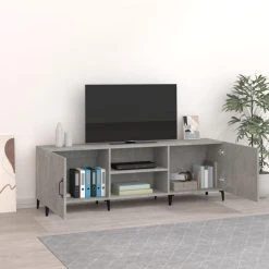 VidaXL Meuble TV Gris Béton 150x30x50 Cm Bois D'ingénierie -Vente-unique shop vidaxl meuble tv gris beton 150x30x50 cm bois dingenierie 13592788 37321862 1140x1140