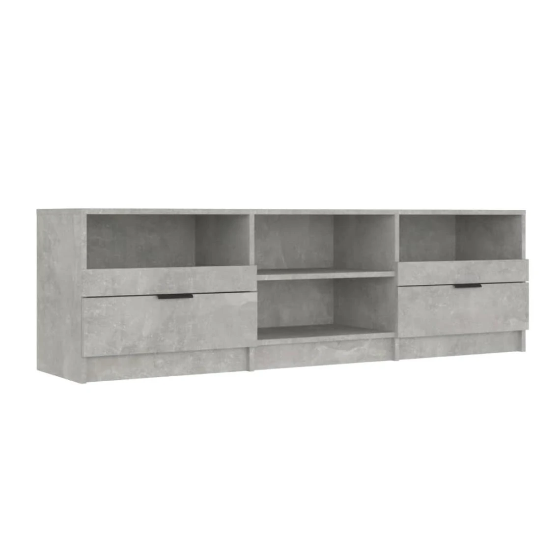 VidaXL Meuble TV Gris Béton 150x33,5x45 Cm Bois D'ingénierie 4 VidaXL Meuble TV Gris Béton 150x33,5x45 Cm Bois D'ingénierie – Image 2