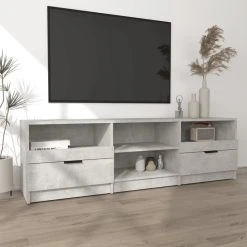 VidaXL Meuble TV Gris Béton 150x33,5x45 Cm Bois D'ingénierie 9 VidaXL Meuble TV Gris Béton 150x33,5x45 Cm Bois D'ingénierie -Vente-unique shop vidaxl meuble tv gris beton 150x335x45 cm bois dingenierie 12943934 35049872 1140x1140
