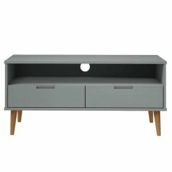 VidaXL Meuble TV MOLDE Gris 106x40x49 Cm Bois De Pin Massif -Vente-unique shop vidaxl meuble tv molde gris 106x40x49 cm bois de pin massif 13696436 1096586 86 1140x1140