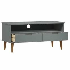 VidaXL Meuble TV MOLDE Gris 106x40x49 Cm Bois De Pin Massif -Vente-unique shop vidaxl meuble tv molde gris 106x40x49 cm bois de pin massif 13696436 1096588 88 1140x1140
