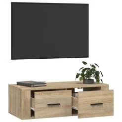 VidaXL Meuble TV Suspendu Chêne Sonoma 80x36x25 Cm Bois D'ingénierie -Vente-unique shop vidaxl meuble tv suspendu chene sonoma 80x36x25 cm bois dingenierie 13696430 37770414 1140x1140