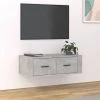 VidaXL Meuble TV Suspendu Gris Béton 80x36x25 Cm Bois D'ingénierie
