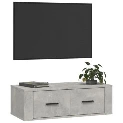 VidaXL Meuble TV Suspendu Gris Béton 80x36x25 Cm Bois D'ingénierie -Vente-unique shop vidaxl meuble tv suspendu gris beton 80x36x25 cm bois dingenierie 13701404 37786008 1140x1140