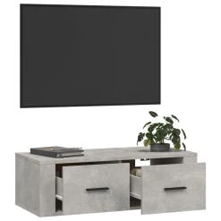 VidaXL Meuble TV Suspendu Gris Béton 80x36x25 Cm Bois D'ingénierie -Vente-unique shop vidaxl meuble tv suspendu gris beton 80x36x25 cm bois dingenierie 13701404 37786010 1140x1140