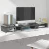 VidaXL Support De Moniteur Gris 80x24x10,5 Cm Bois De Pin Solide