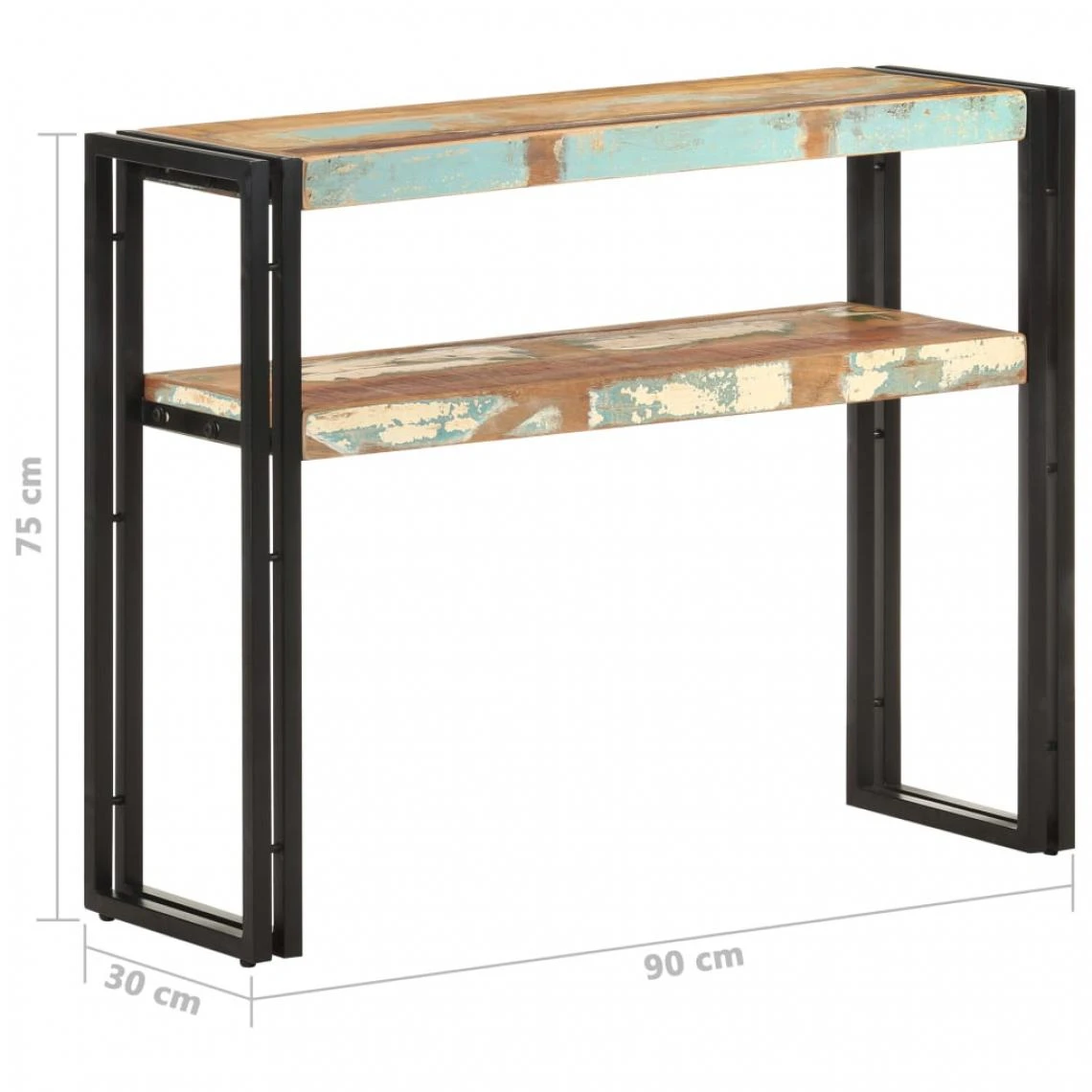 VidaXL Table Console 90x30x75 Cm Bois De Récupération Massif 7 VidaXL Table Console 90x30x75 Cm Bois De Récupération Massif – Image 5