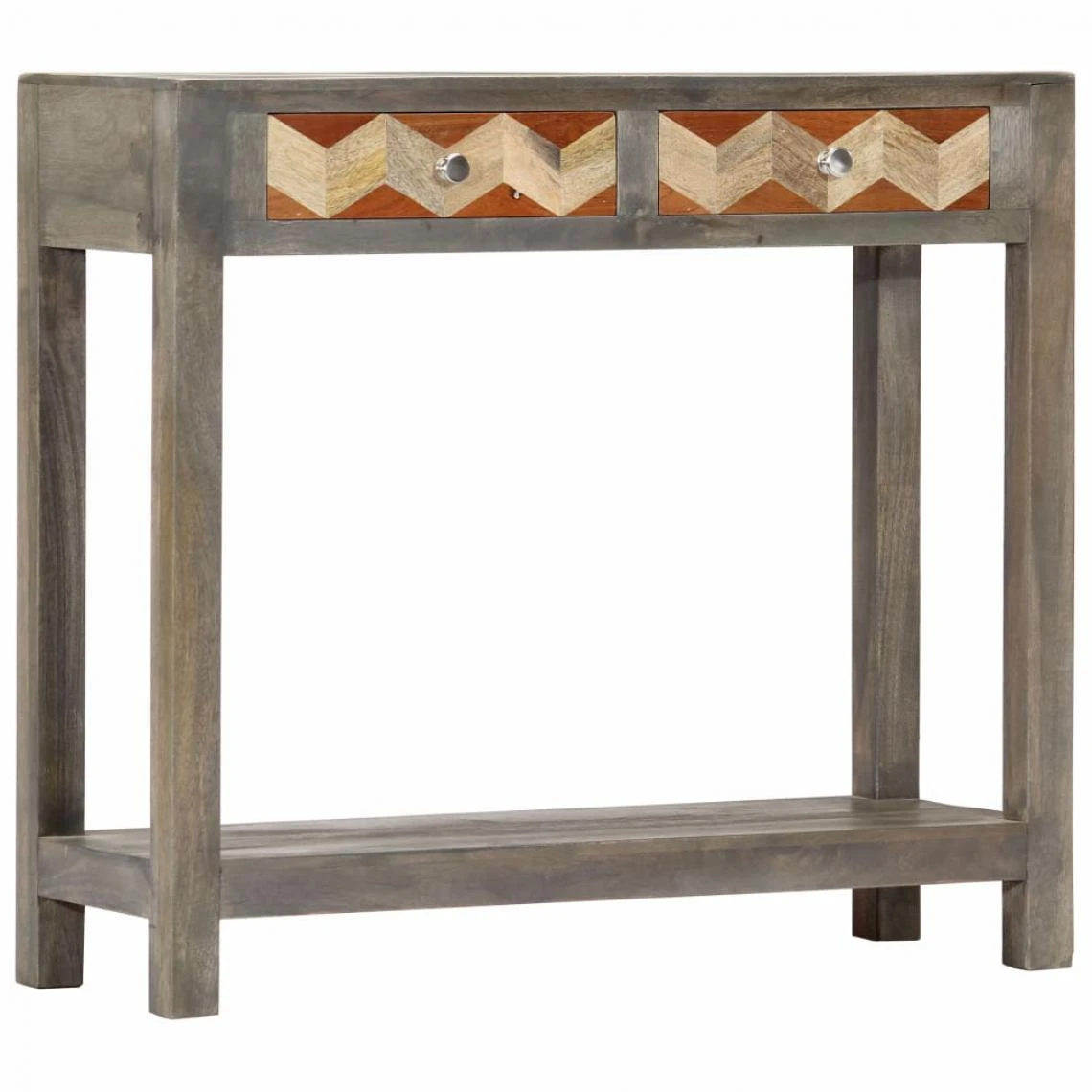 VidaXL Table Console Gris 86 X 30 X 76 Cm Bois De Manguier Massif 3 VidaXL Table Console Gris 86 X 30 X 76 Cm Bois De Manguier Massif