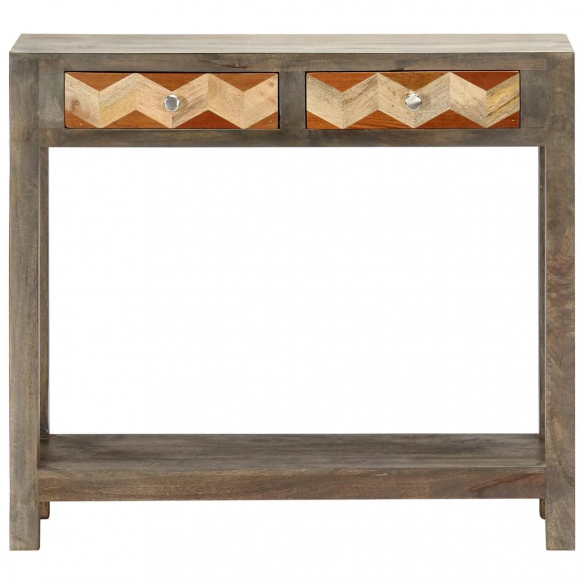 VidaXL Table Console Gris 86 X 30 X 76 Cm Bois De Manguier Massif 7 VidaXL Table Console Gris 86 X 30 X 76 Cm Bois De Manguier Massif – Image 5