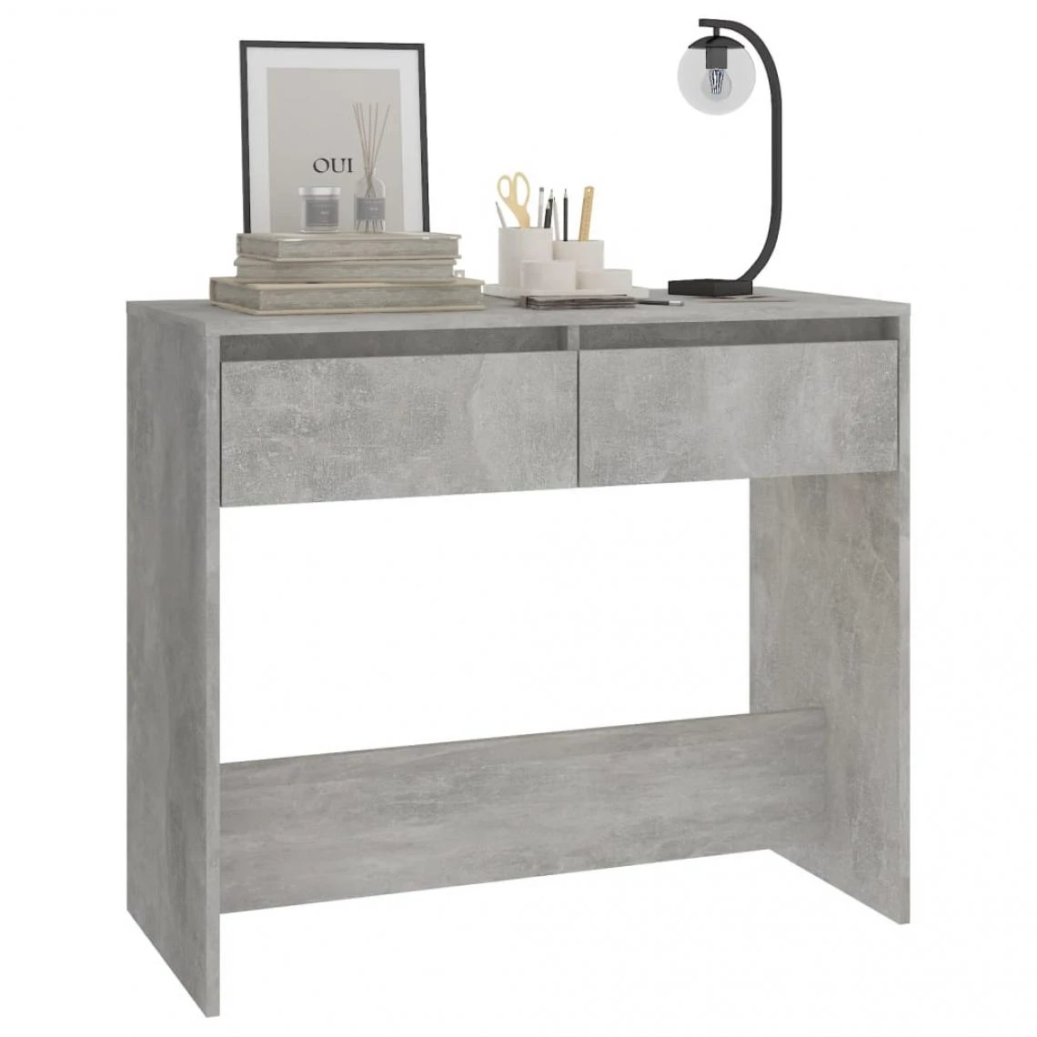 VidaXL Table Console Gris Béton 89x41x76,5 Cm Acier 6 VidaXL Table Console Gris Béton 89x41x76,5 Cm Acier – Image 4