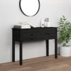 VidaXL Table Console Noir 100x35x75 Cm Bois Massif De Pin