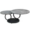 Altobuy Vikli - Table Basse Ronde Double Plateaux Verre -Vente-unique shop vikli table basse ronde double plateaux verre
