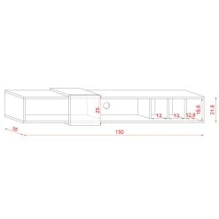 VIVALDI Meuble TV - RONDA - 150 Cm - Blanc Mat / Gris Anthracite 9 VIVALDI Meuble TV - RONDA - 150 Cm - Blanc Mat / Gris Anthracite -Vente-unique shop vivaldi console murale ronda 150 cm blanc mat anthracite mat style moderne 10964452 28641042 1140x1140