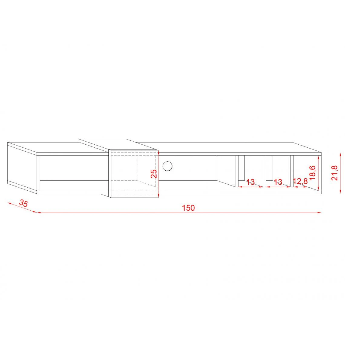 VIVALDI Meuble TV - RONDA - 150 Cm - Blanc Mat / Gris Anthracite 6 VIVALDI Meuble TV - RONDA - 150 Cm - Blanc Mat / Gris Anthracite – Image 4