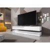 VIVALDI Meuble TV - FLY - 140 Cm - Blanc Mat / Blanc Brillant - Style ...