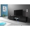 VIVALDI Meuble TV - HIT - 140 Cm - Noir Mat / Noir Brillant - Avec LED...