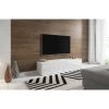 VIVALDI Meuble TV - SLANT - 160 Cm - Blanc Mat / Blanc Brillant Avec L...