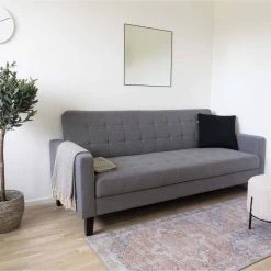 Altobuy WESTON - Canapé 3 Places Convertible Tissu Gris Et Pieds Bois Noirs -Vente-unique shop weston canape 3 places convertible tissu gris et pieds bois noirs 11782102 31108514 1140x1140