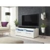 VIVALDI Meuble TV - BONN - 100 Cm - Blanc Mat / Blanc Brillant +LED - ... -Vente-unique shop x5hahoc