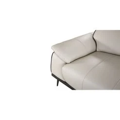 La Maison Du Canapé Canapé 3 Places Cuir ELLIE -Vente-unique shop zoom assise beige marron 2