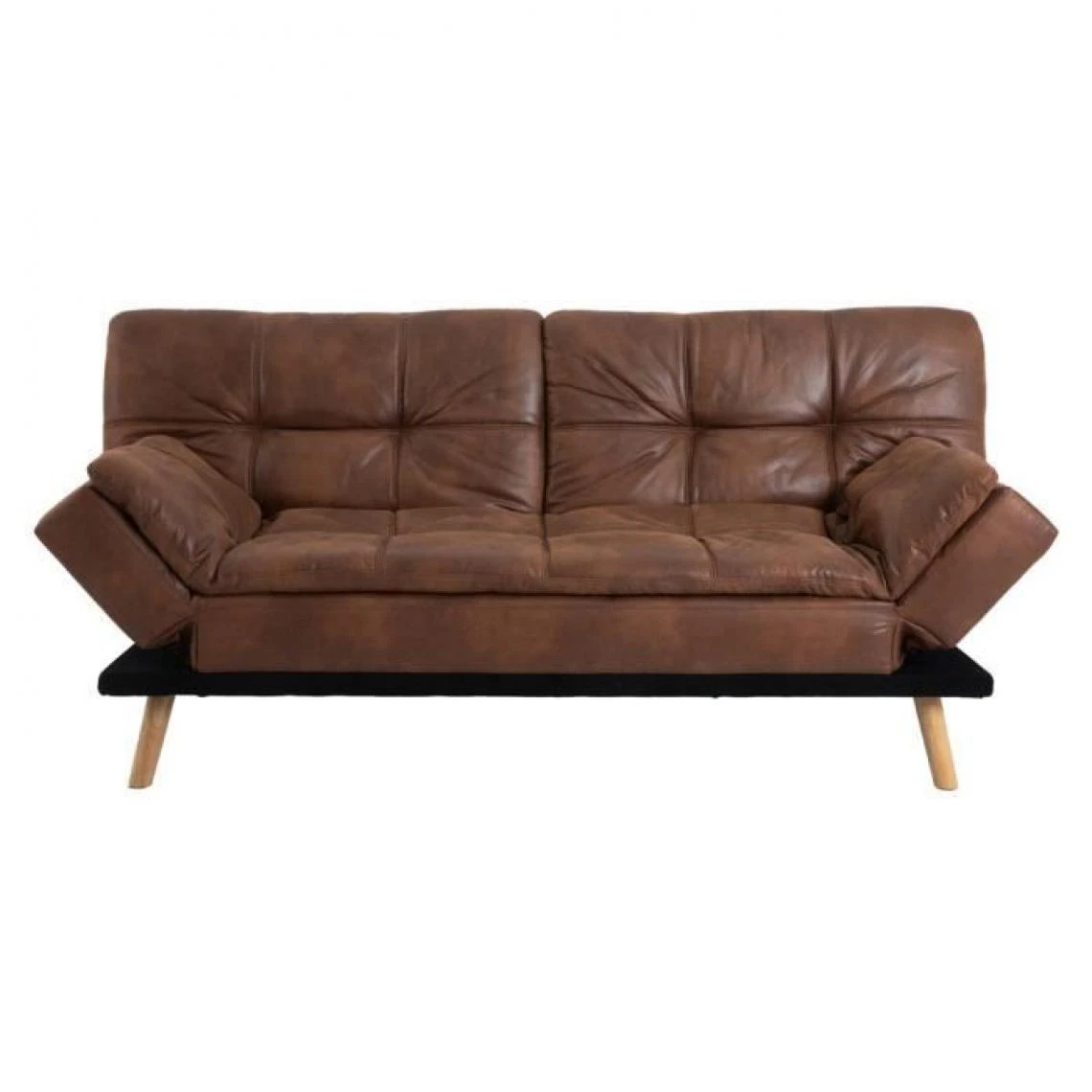 CSTORE ZORA - Banquette Convertible Clic-clac 3 Places - Simili Marron Et Pie... 3 CSTORE ZORA - Banquette Convertible Clic-clac 3 Places - Simili Marron Et Pie...