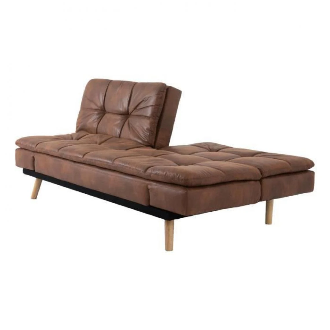CSTORE ZORA - Banquette Convertible Clic-clac 3 Places - Simili Marron Et Pie... 6 CSTORE ZORA - Banquette Convertible Clic-clac 3 Places - Simili Marron Et Pie... – Image 4