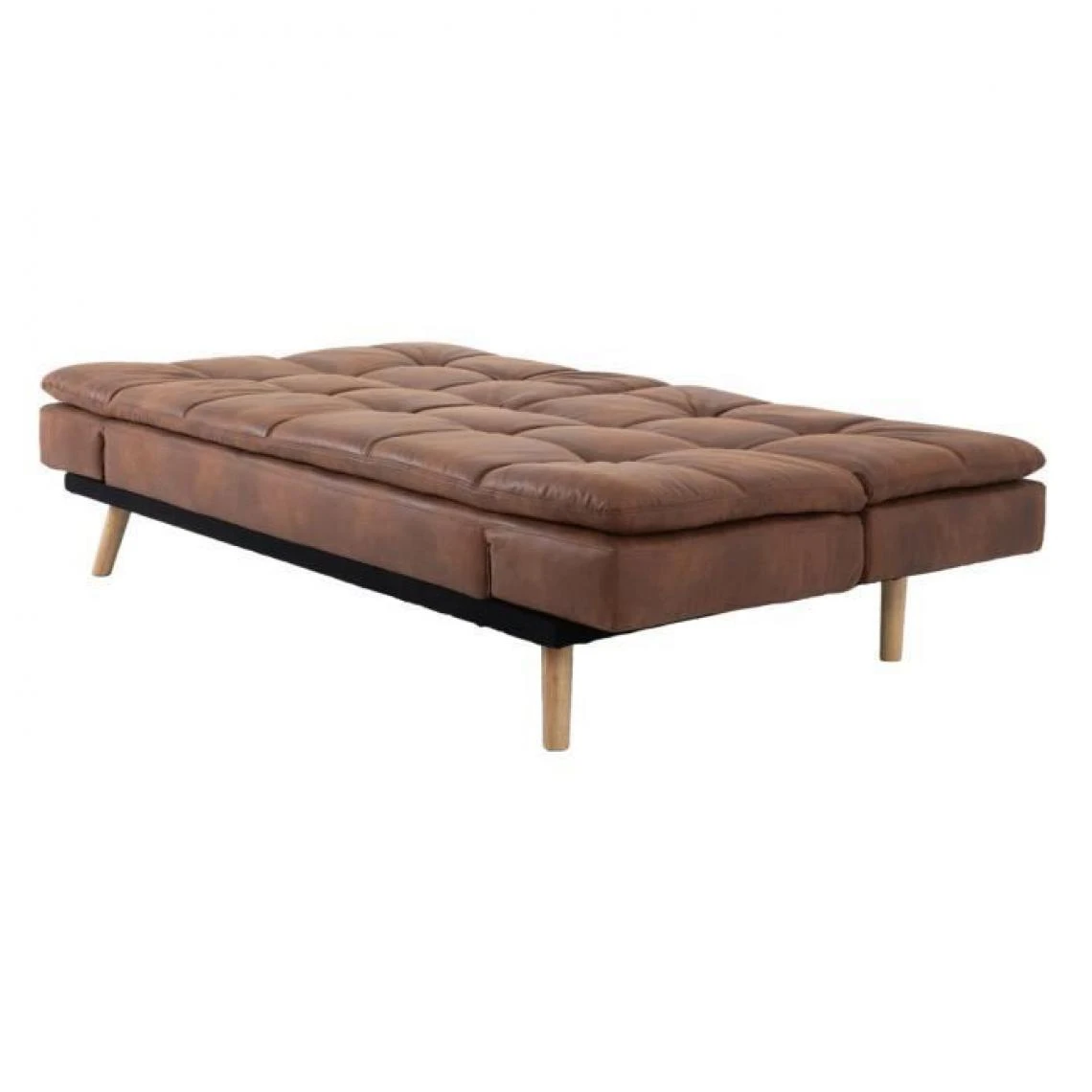 CSTORE ZORA - Banquette Convertible Clic-clac 3 Places - Simili Marron Et Pie... 7 CSTORE ZORA - Banquette Convertible Clic-clac 3 Places - Simili Marron Et Pie... – Image 5